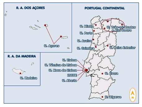 Mapa da Distribuio Geogrfica  das Universidades Pblicas