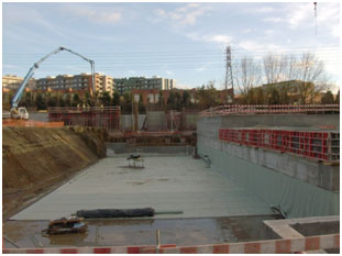 Construction of the support slab for the clean room