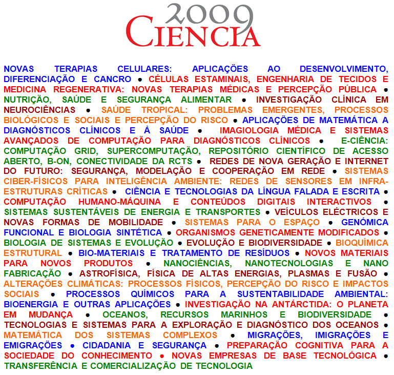 Projectos CIENCIA 2009