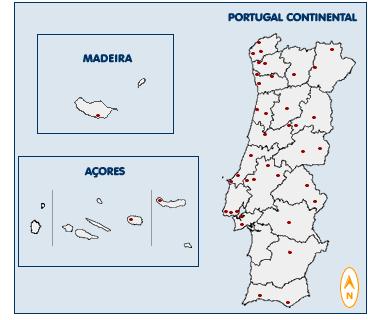 Mapa da Distribuio Geogrfica dos Institutos Politcnicos Pblicos