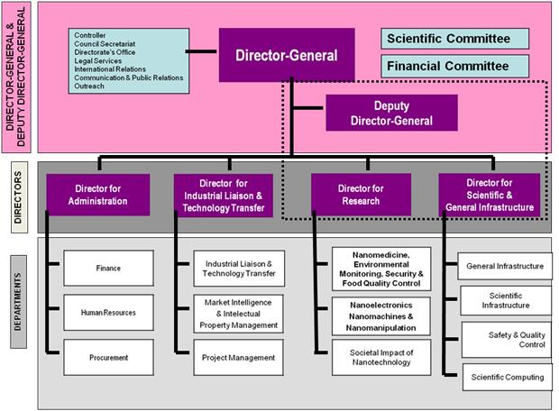 Organigram of the INL  International Iberian Nanotechnology Laboratory