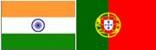 Bandeiras da India e de Portugal juntas