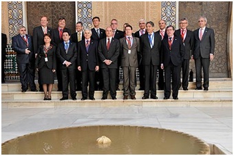 Fotografia dos Ministros e Chefes de Delegao no  Alhambra, Granada