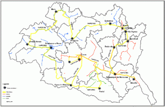 Mapa da Rede Comunitria do Distrito de vora