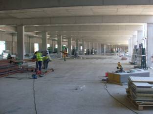 Interior of one of the laboratory and office wing floors