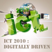 Logotipo do evento ICT 2010: DIGITALLY DRIVEN”