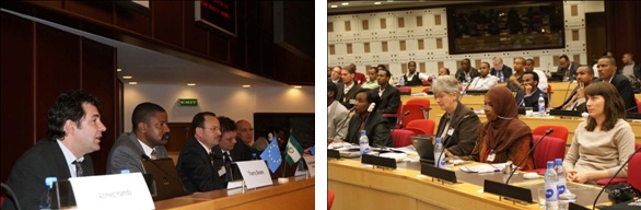 Fotografias 1 e 2 de sesso plenria do 2 Forum de Cooperao Euro-Africa em Investigao em TIC