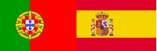 Bandeira de Portugal e Espanha juntas