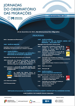 Jornadas do Observatório das Migrações - inscrições abertas até dia 14 de dezembro