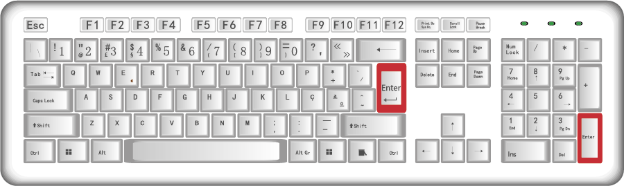 Figura 6 - Teclado com destaque da tecla Enter.