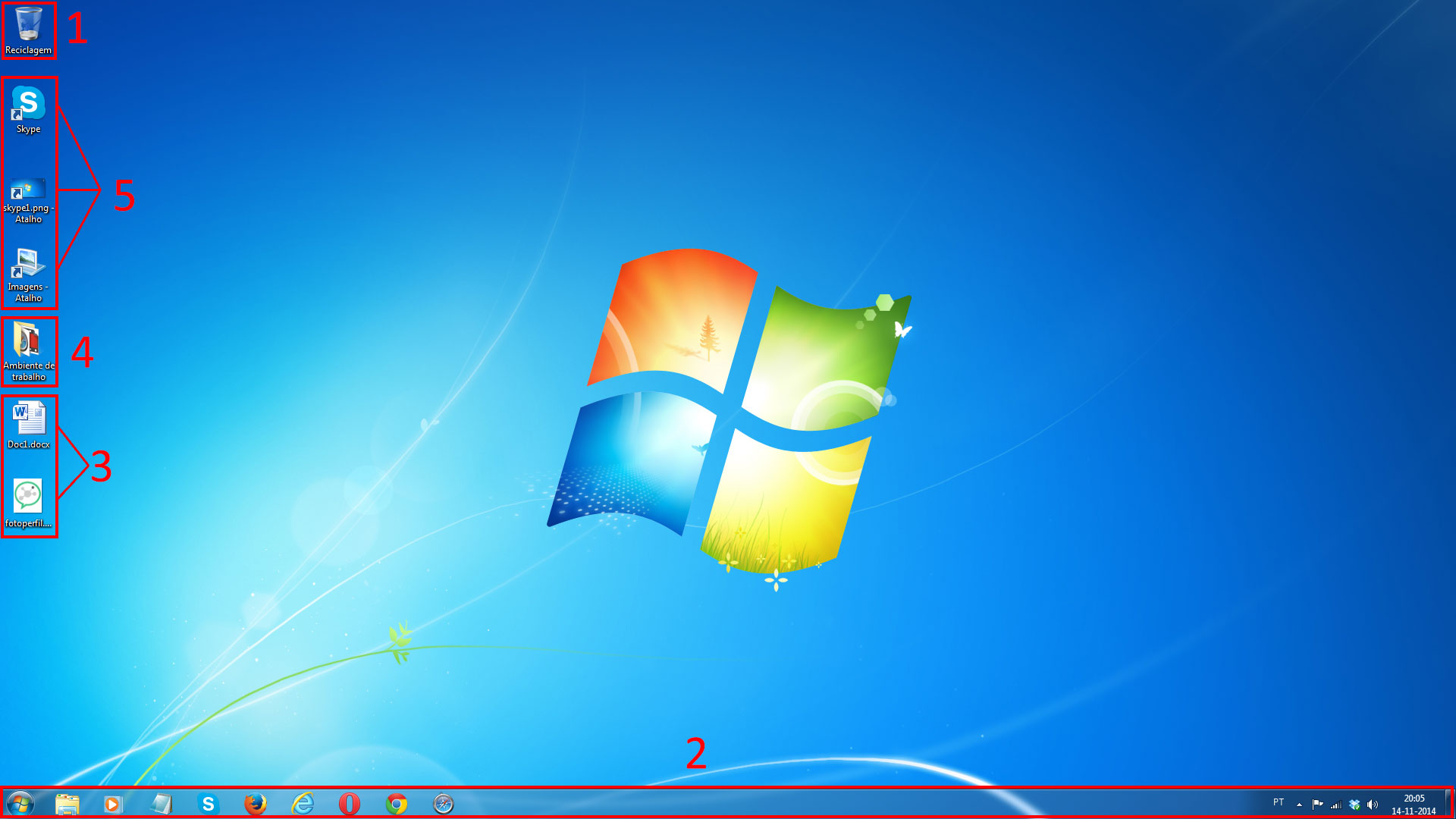 Figura 1 - ambiente de trabalho do Windows 7.