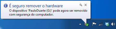 Figura 26 - É seguro remover o hardware.