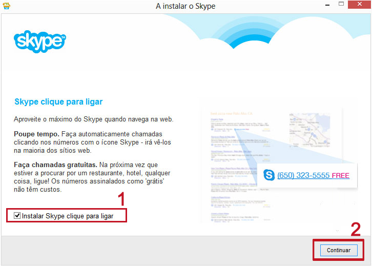 Figura 7 - Skype clique para ligar