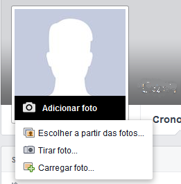 Figura 7 - Opções para incluir ou alterar a fotografia de perfil 