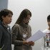 Alunos declamam poemas de António Gedeão, na inauguração da exposição A Física no dia-a-dia, na Escola Básica e Secundária de Gama Barros. Foto: Graça Brites.