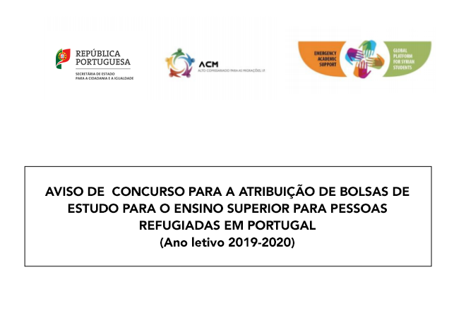 Bolsas de Estudo para pessoas refugiadas - candidaturas abertas até 26 de abril