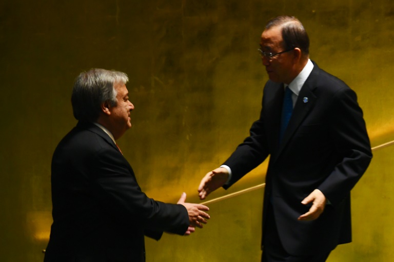 Antonio Guterres and Ban Ki-moon, AFP / Jewel SAMAD