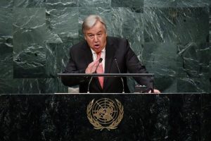 U.N. Secretary-General-designate Antonio Guterres of Portugal addresses the U.N. General Assembly at U.N. headquarters in New York