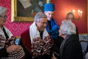Coimbra, May 2016: António Guterres with his mother at the ceremony, Coimbra, Portugal.