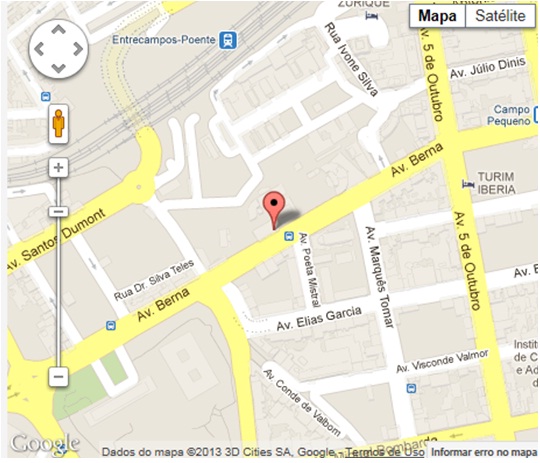 Mapa localização Edifício ID - FCSH