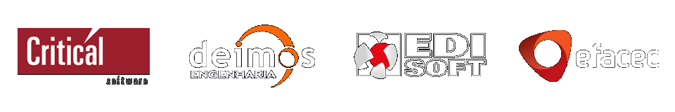 Logotipos de Critical Software, Deimos, Edi Soft, EFACEC