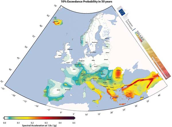 [IMAGEM] Fig. 2 - Sismos, Mapa da Europa